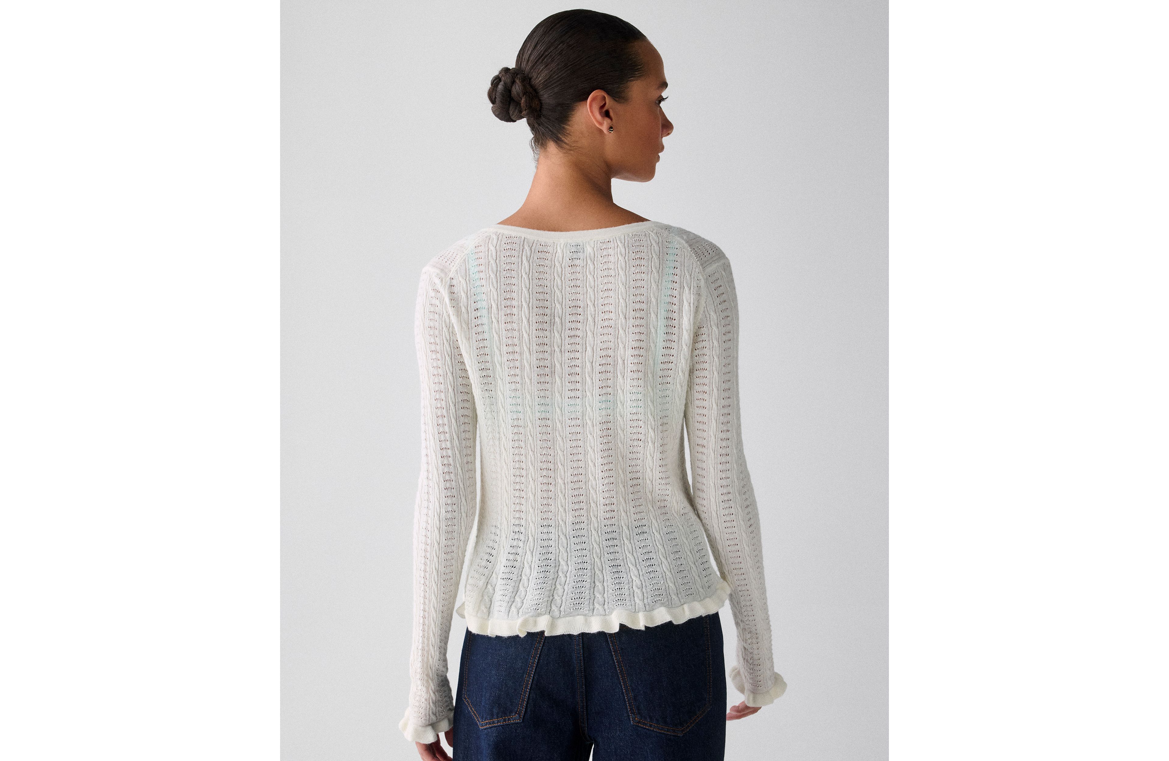 Pointelle Lace Knit Cardigan