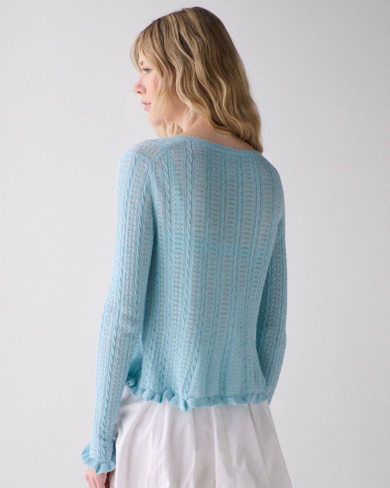 Kate Spade,Pointelle Lace Knit Cardigan,