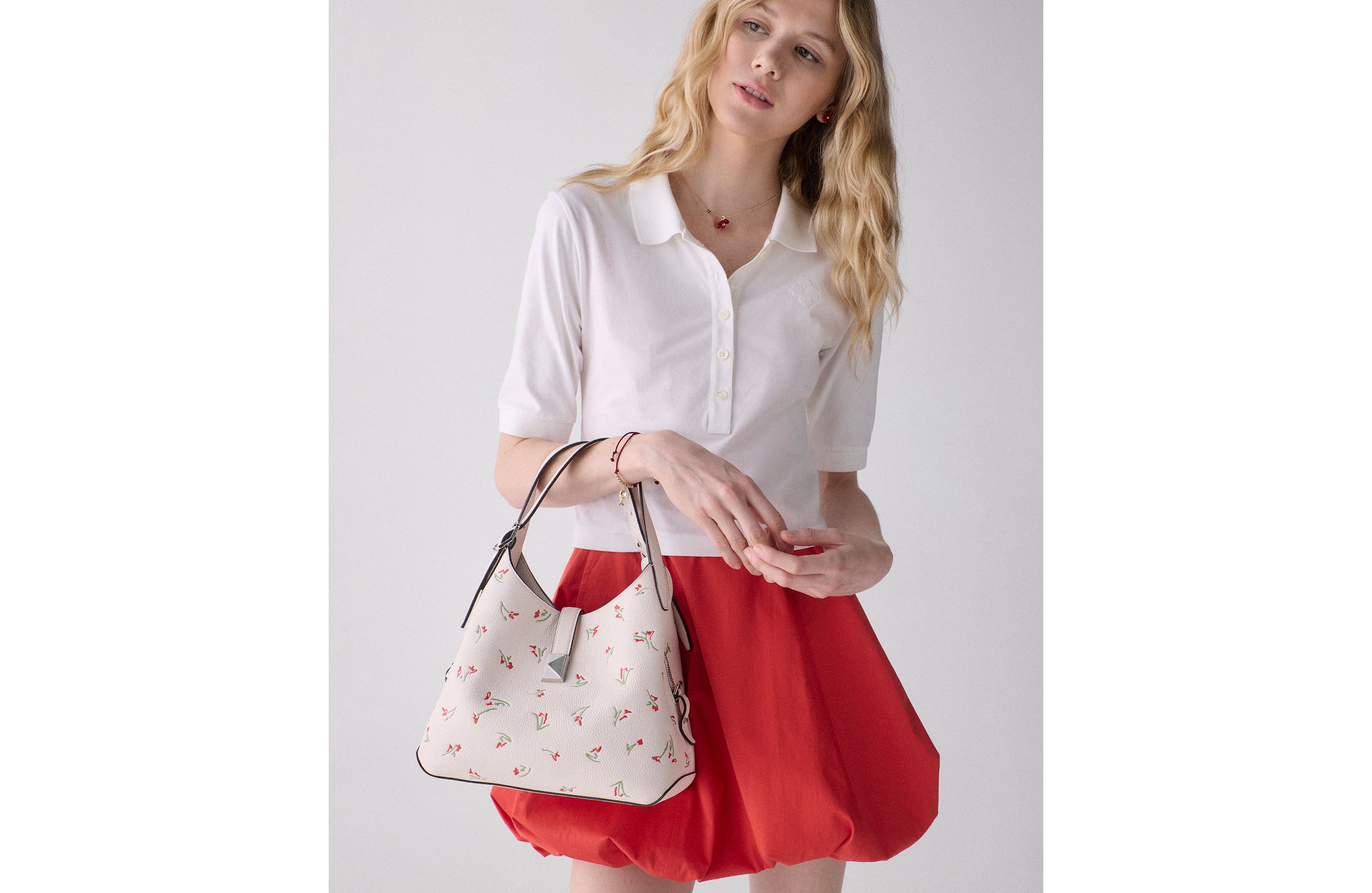 Deco Vibrant Buds Leather Crossbody Tote Bag