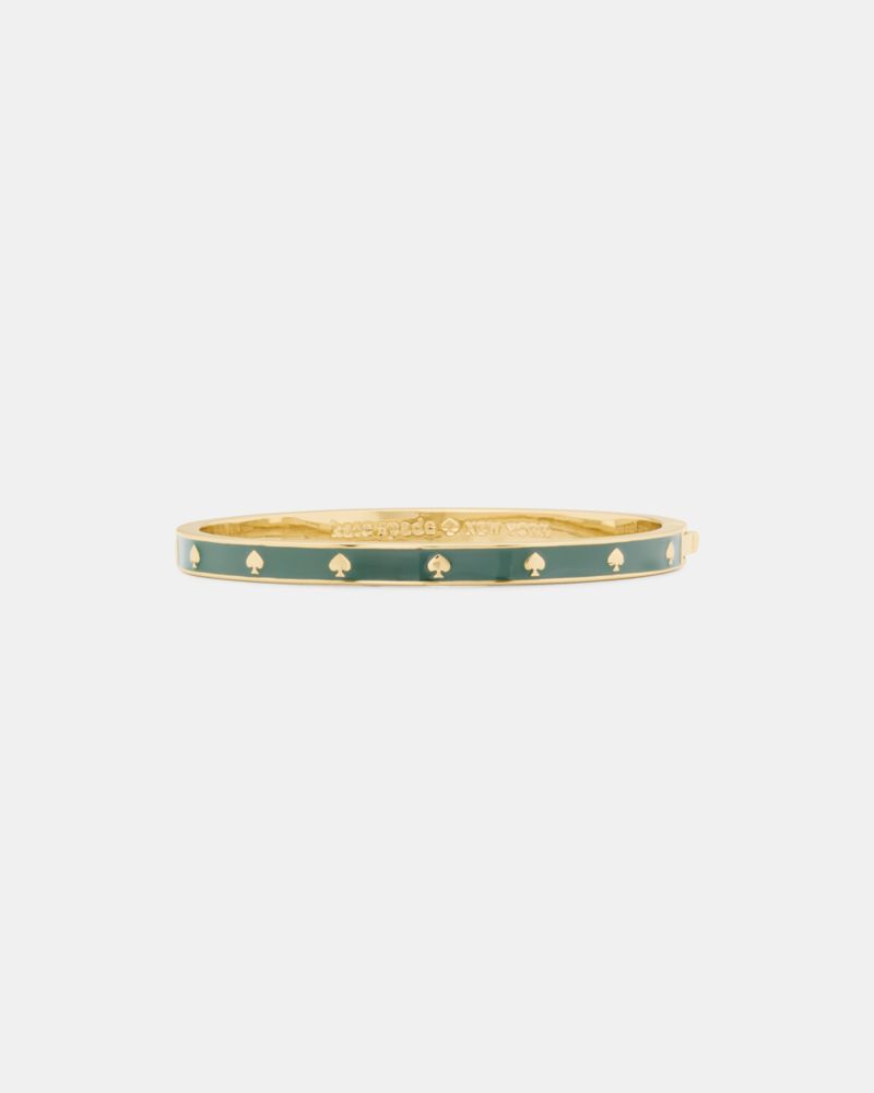 Kate Spade,Spot The Spade Enamel Hinged Bangle,Enamel,Graphic,Stackable,Gold Metal,Casual,