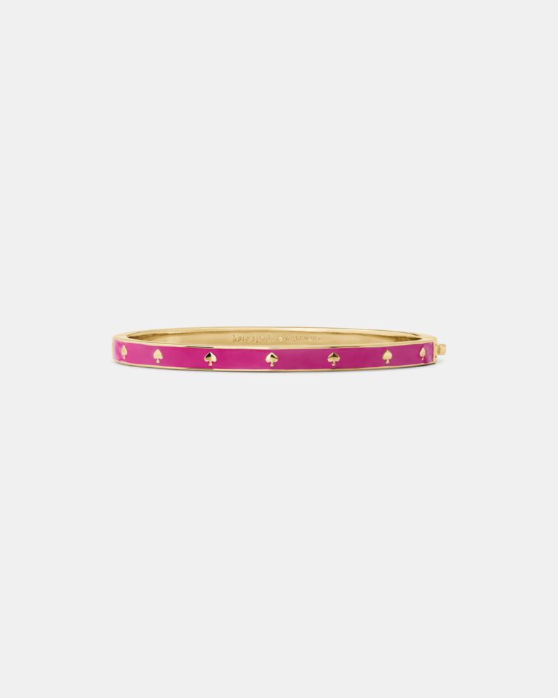 Kate Spade,Spot The Spade Enamel Hinged Bangle,Enamel,Graphic,Stackable,Anti-Tarnish,Gold Metal,Casual,