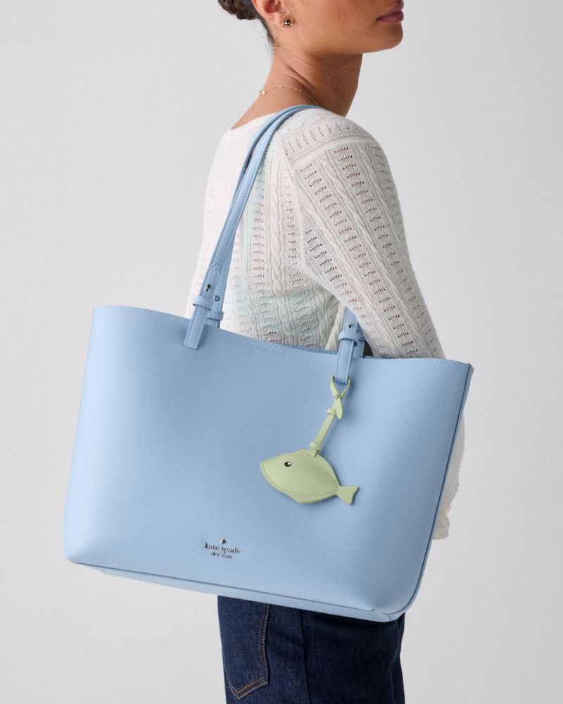 Kate Spade,Tessa Tote Bag With Charm,Blue