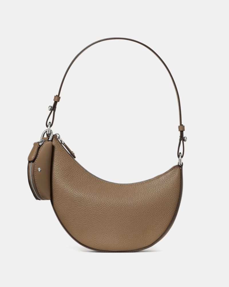 Kate Spade,Duo Mini Shoulder Bag,Leather,Lining Synthetic,Hobo,Metal Material,Metal, Logo, Gold Embellishment,Set,Adjustab...