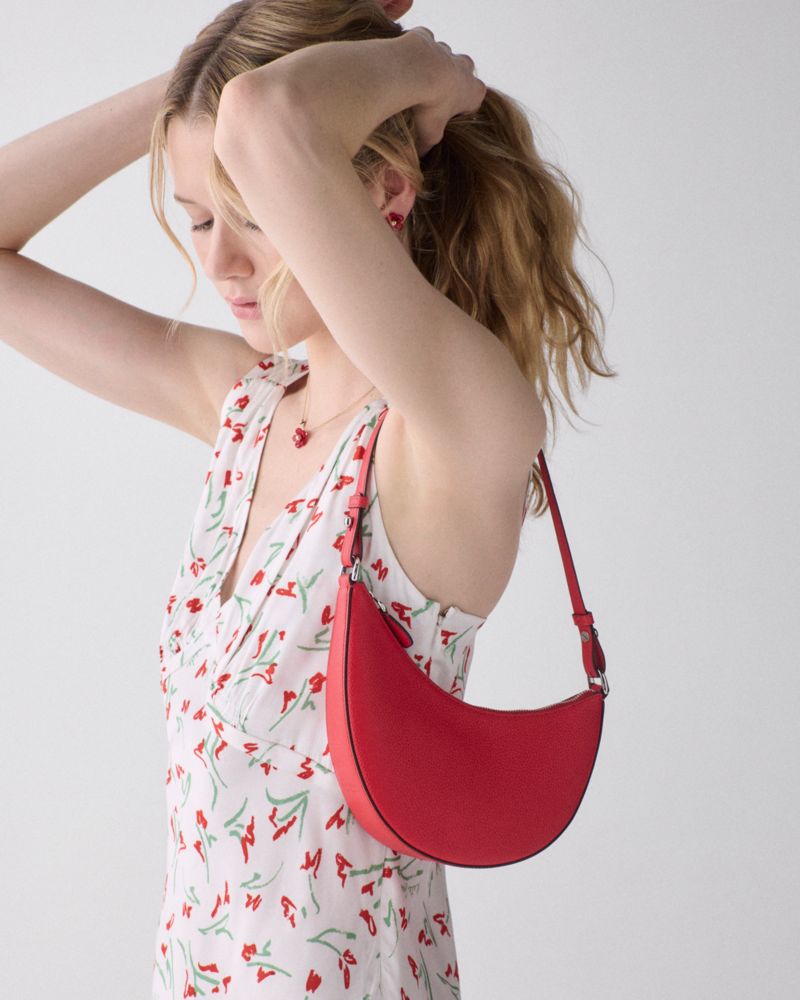 Kate Spade,Duo Mini Shoulder,Leather,Lining Leather,Shoulder Bag,Silver Metal,Day Party,