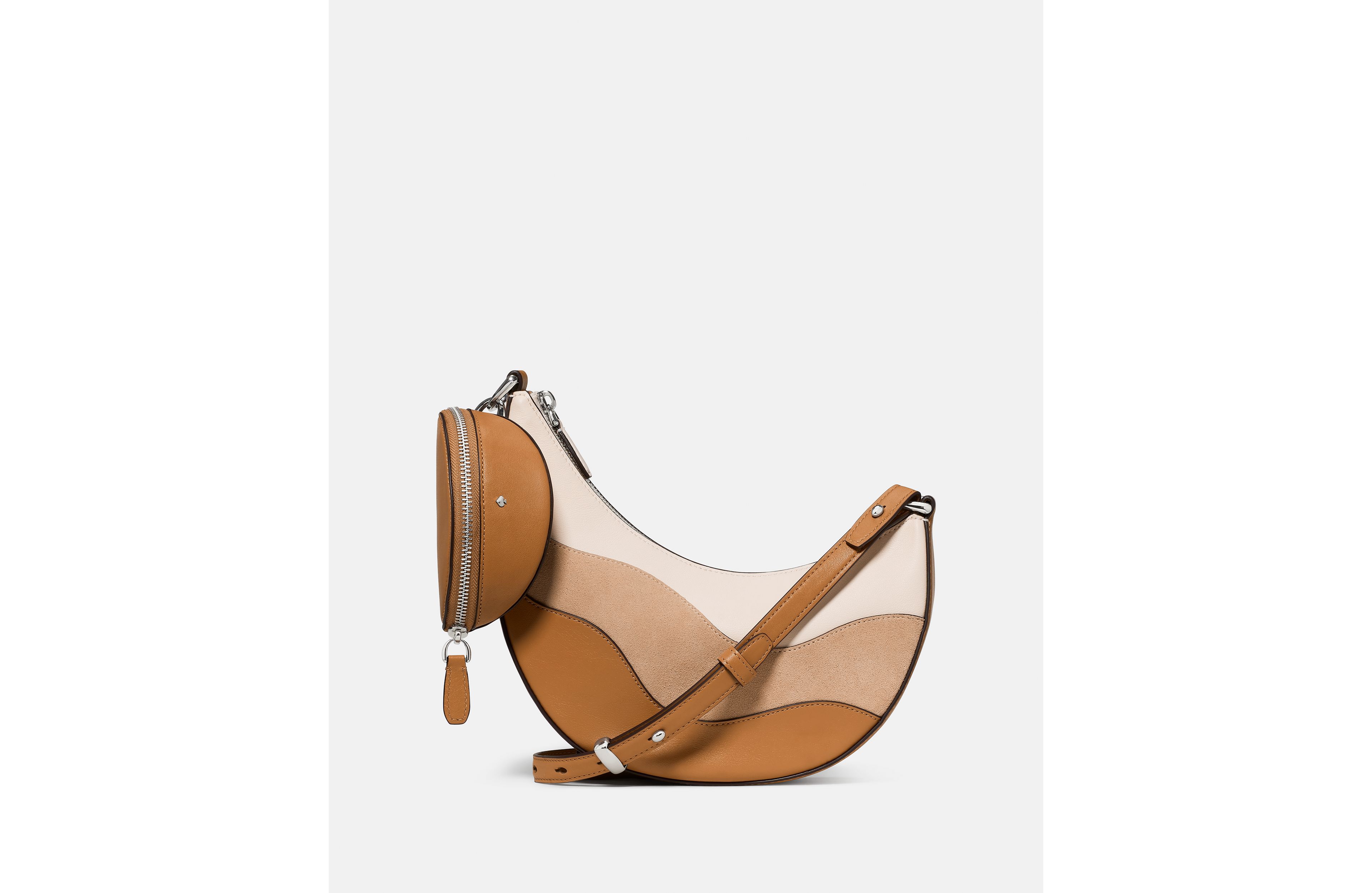 Duo Wavy Suede Crossbody Bag