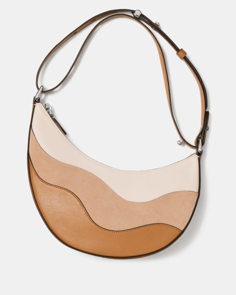 Kate Spade,Duo Wavy Suede Crossbody Bag,