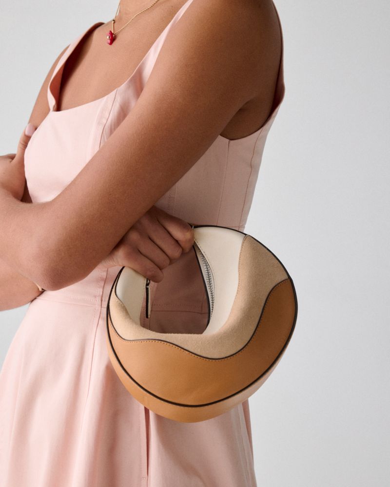 Kate Spade,Duo Wavy Suede Crossbody Bag,