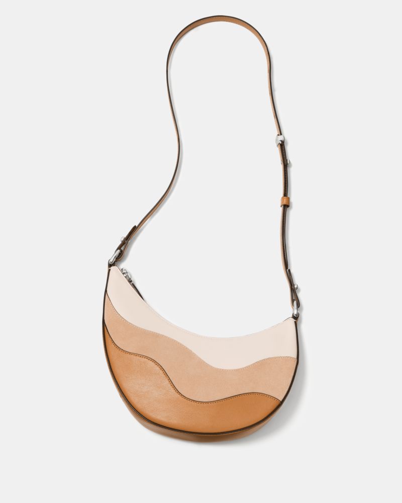 Kate Spade,Duo Wavy Suede Crossbody Bag,