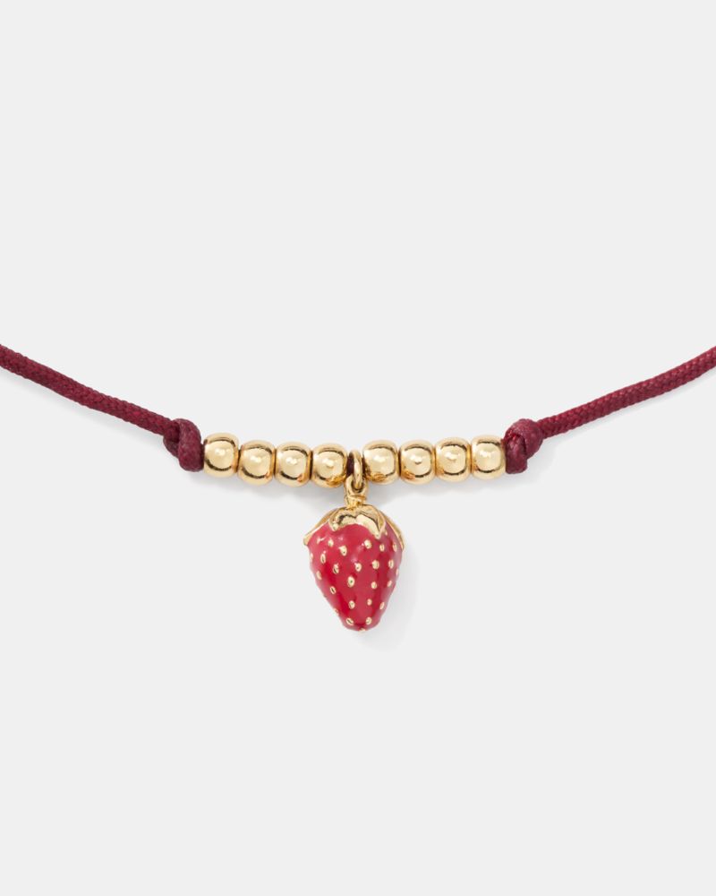 Kate Spade,Summer Daze Strawberry Cord Bracelet,