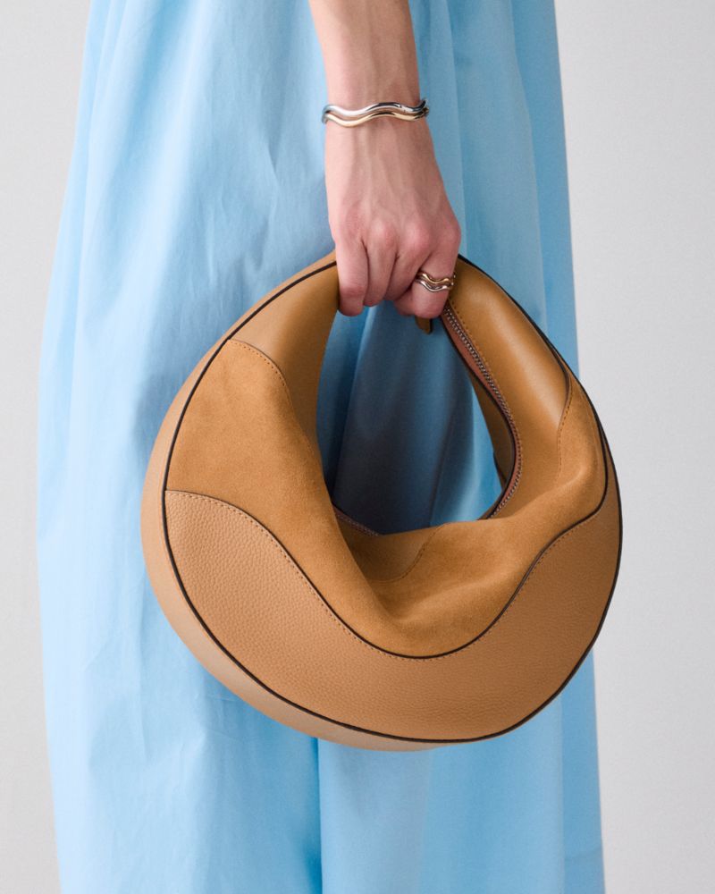 Kate Spade,Duo Wavy Suede Large Crossbody Bag,