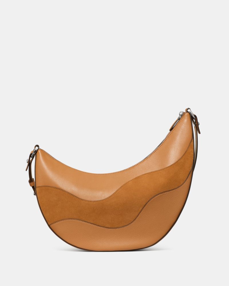 Kate Spade,Duo Wavy Suede Large Crossbody Bag,