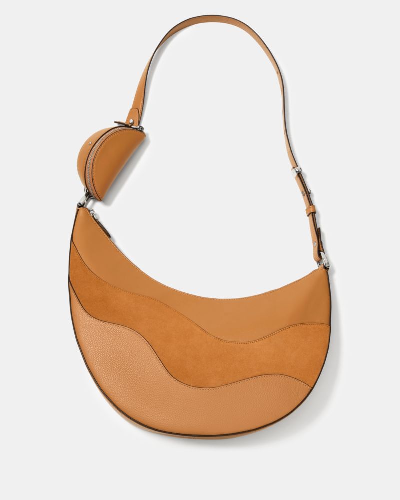 Kate Spade,Duo Wavy Suede Large Crossbody Bag,