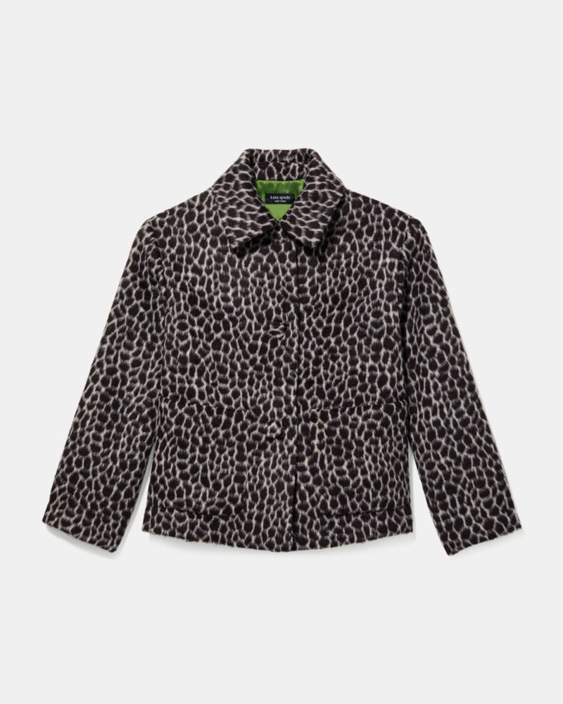 Kate Spade, ヘリテージ ジラフ クロップド ウール コート,ホットファッジマルチ