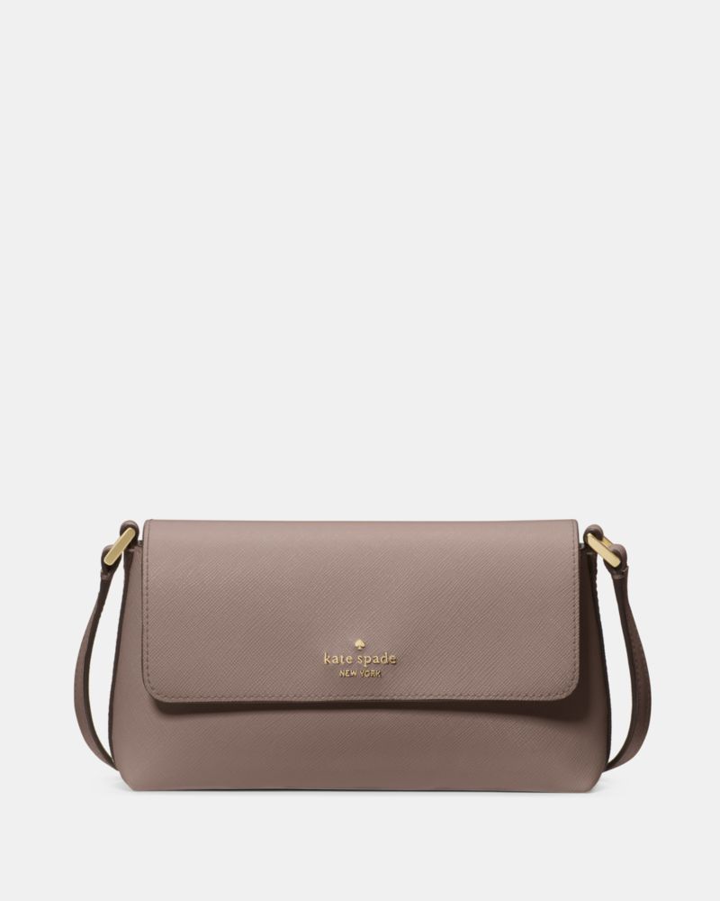 Kate Spade Outlet Gwen Textured Patent Crossbody Bag, Gray