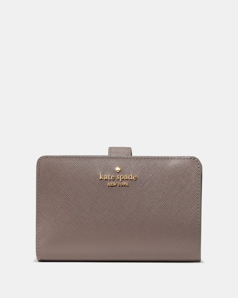 Kate Spade,Textured Patent Medium Compact Wallet,