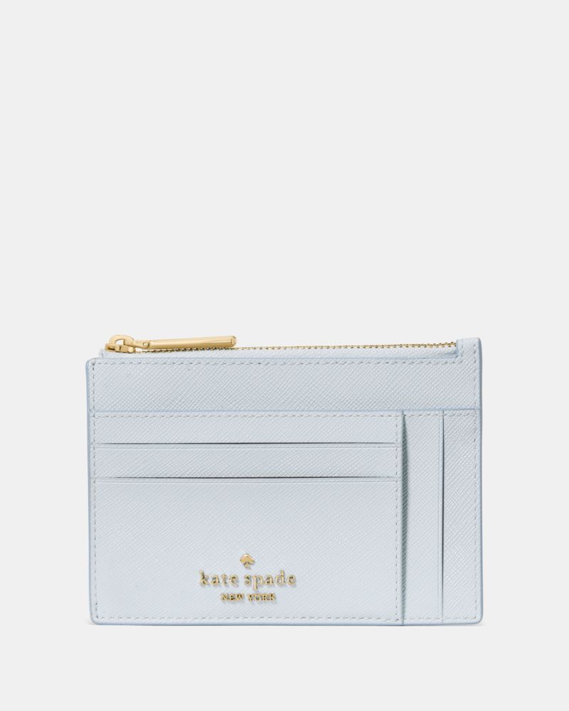 Kate Spade Outlet Textured Patent Large Slim Card Holder, Blue
