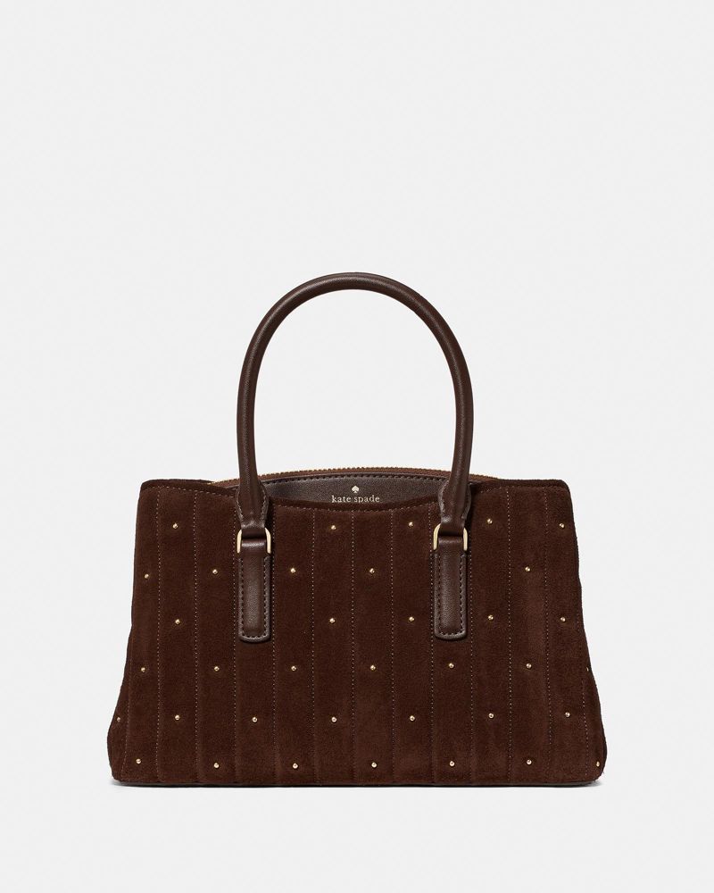 Kate Spade,Thompson Street Quilted Suede Small Satchel Bag,