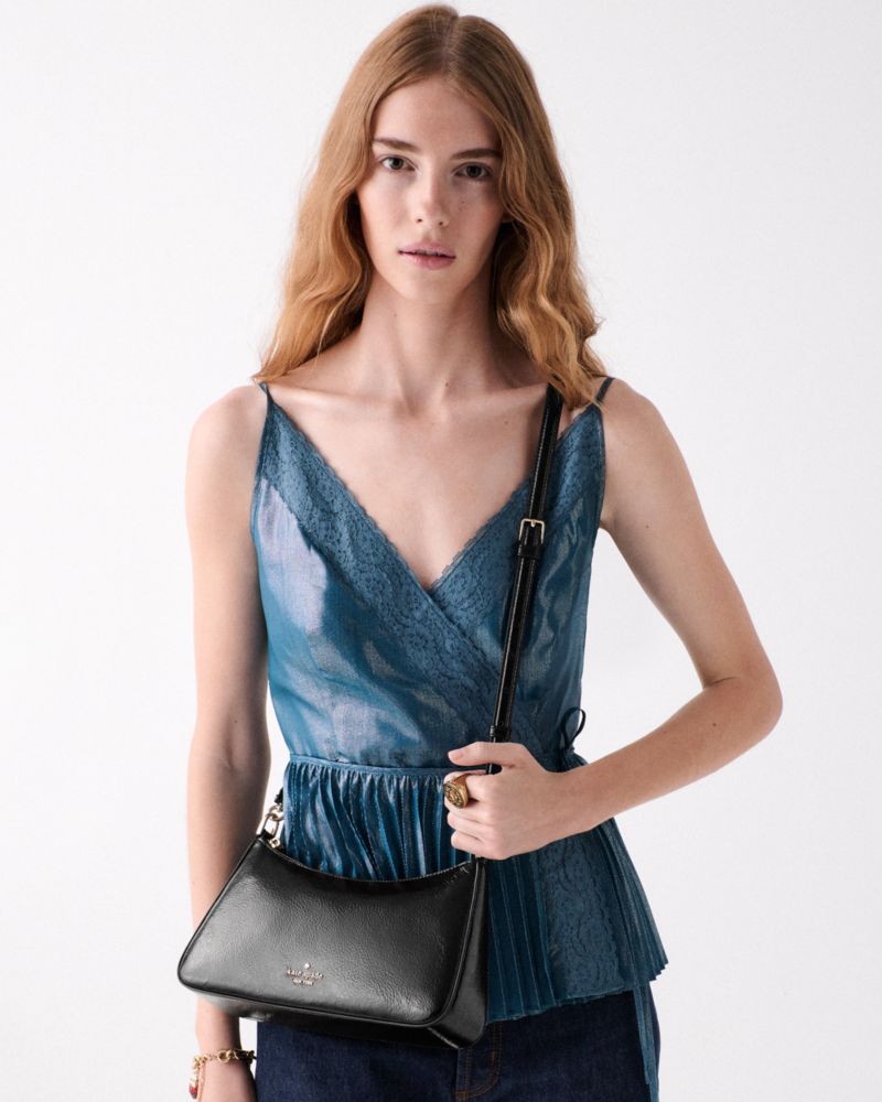 Margot Shiny Leather Shoulder Bag