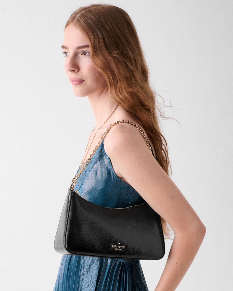 Margot Shiny Leather Shoulder Bag