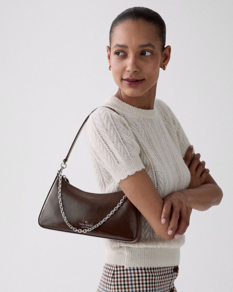 Margot Shiny Leather Shoulder Bag - thumbnail 2