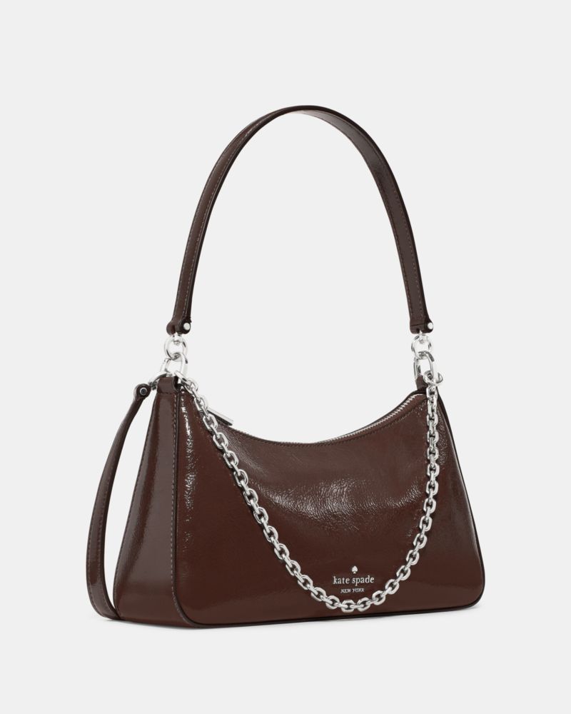 Margot Shiny Leather Shoulder Bag - thumbnail 4