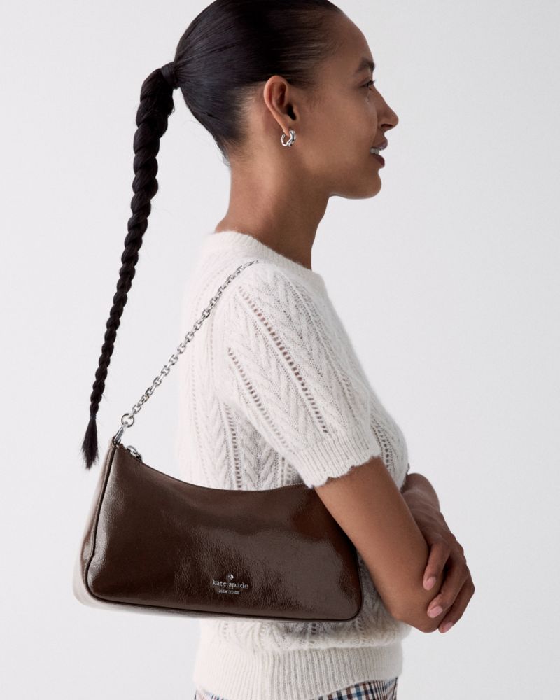 Margot Shiny Leather Shoulder Bag - thumbnail 7