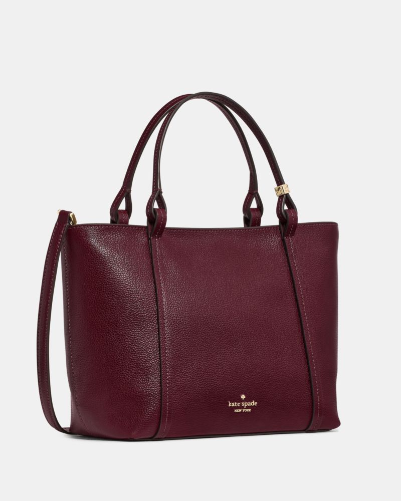 Kate Spade Pebbled Marlowe Small Leather Tote Bag (Grenache)