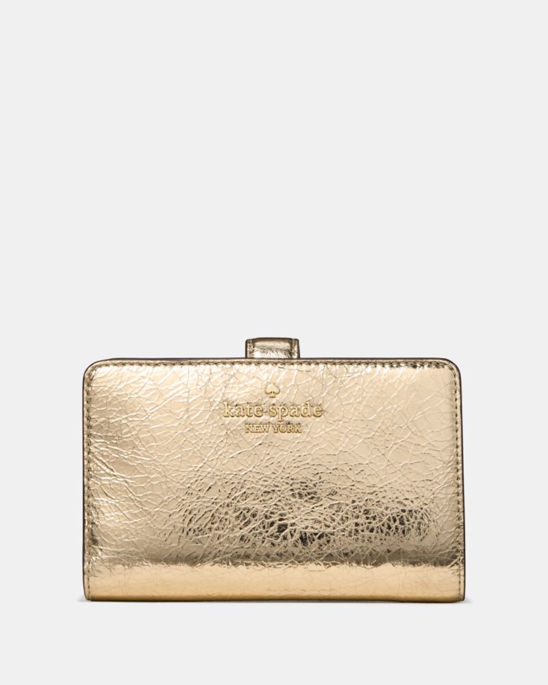 kate spade　ゴールド 二つ折り財布　新品　未使用 メタリック ミディアム バイフォールド ウォレット | 二つ折り・ミニ