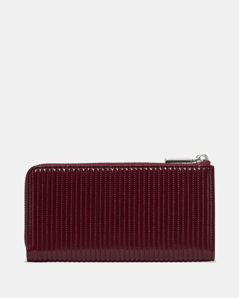 シャイニー キルテッド ラージ スリム Lジップ ウォレット | 長財布