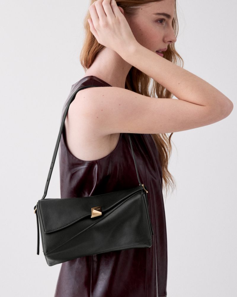 Deco Twisted Flap Shoulder Bag
