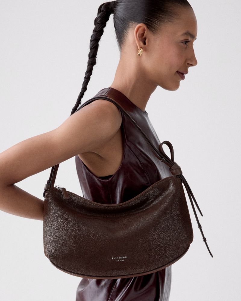 Loop Dot Suede Shoulder Bag