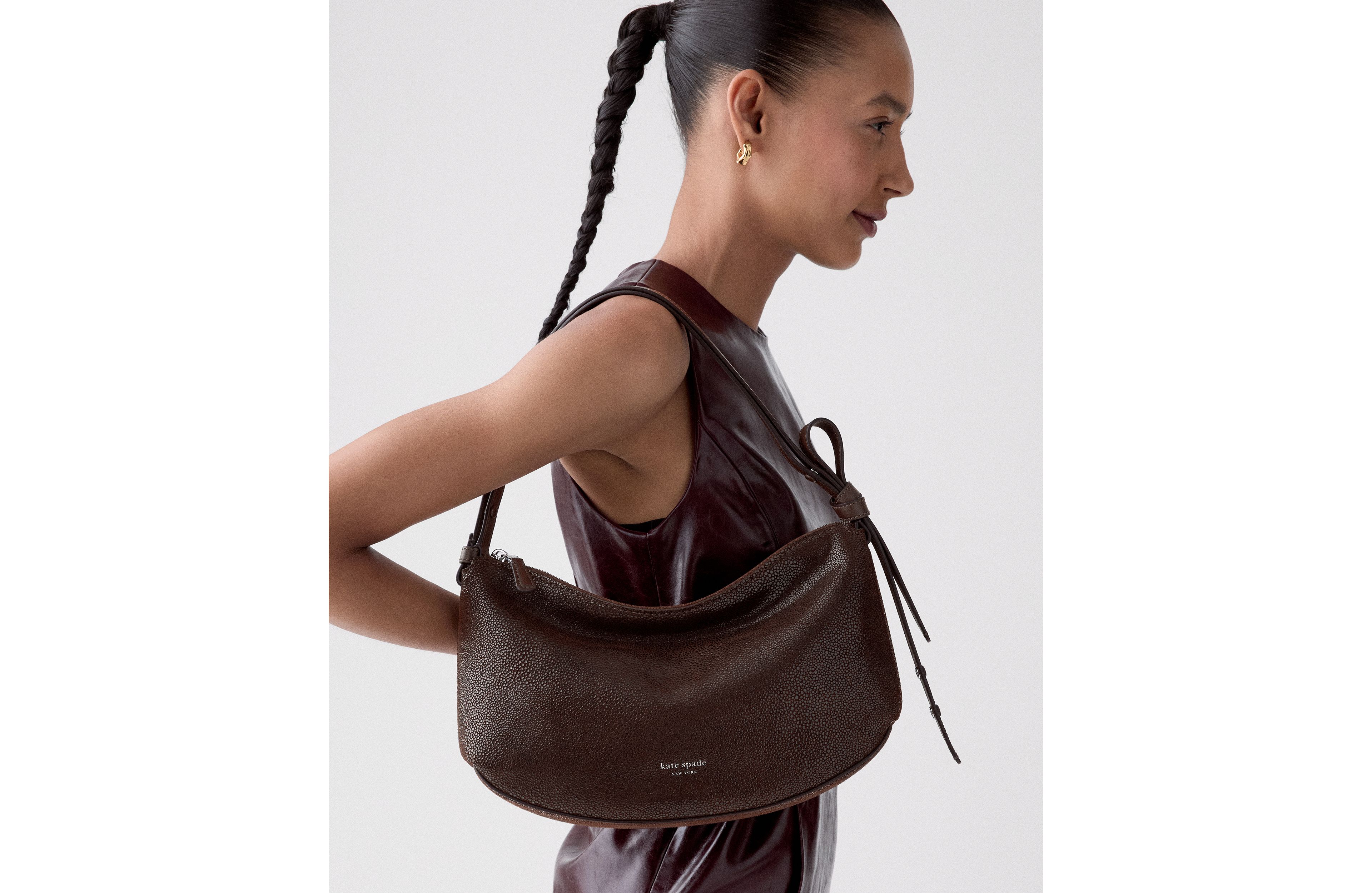 Loop Dot Suede Shoulder Bag