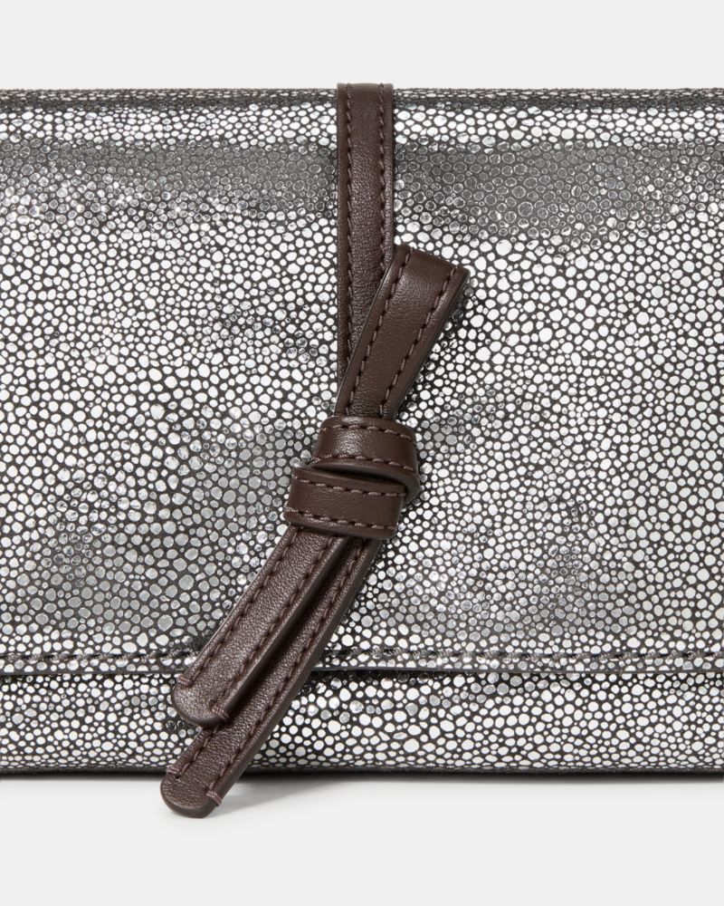 Loop Metallic Dot Suede Small Flap Shoulder Bag