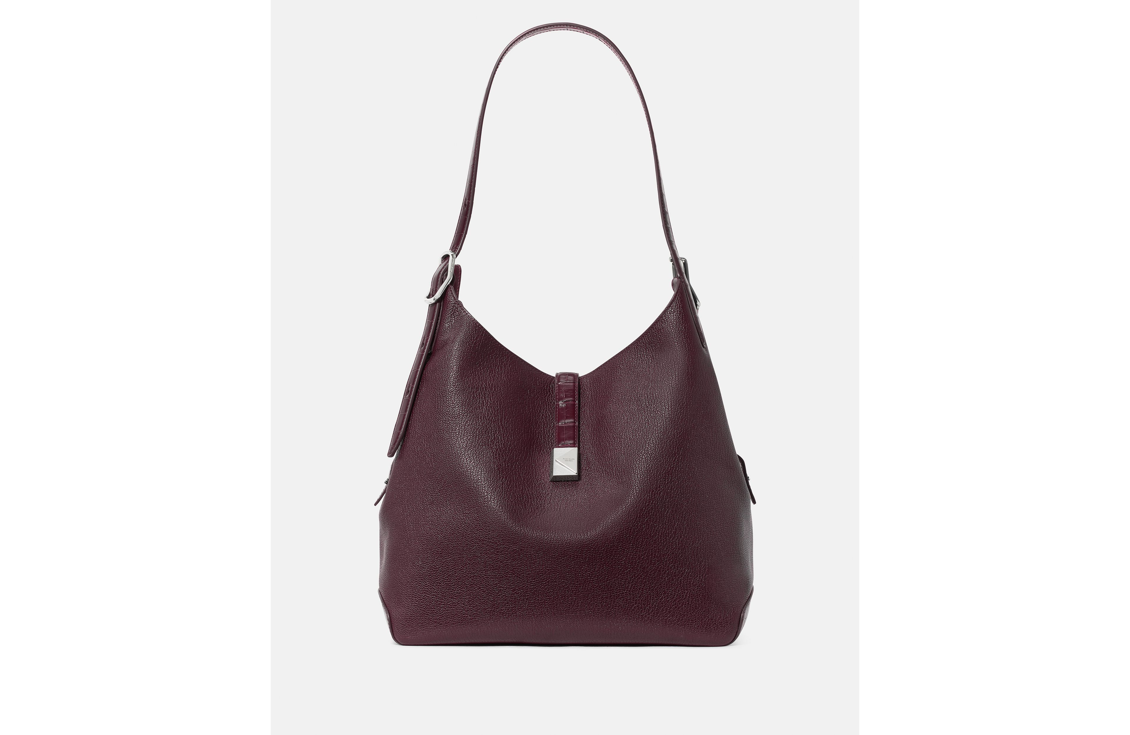 Deco Croc Embossed Large Shoulder Bag