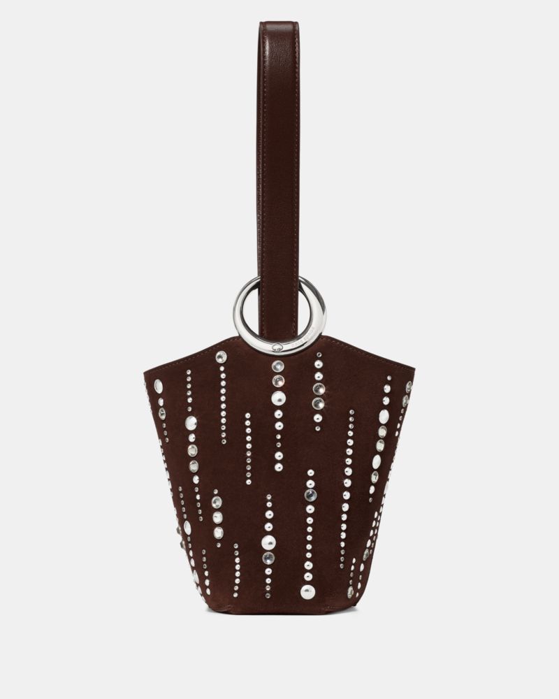 Kate Spade,Halo Embellished Suede Mini Bucket Bag,