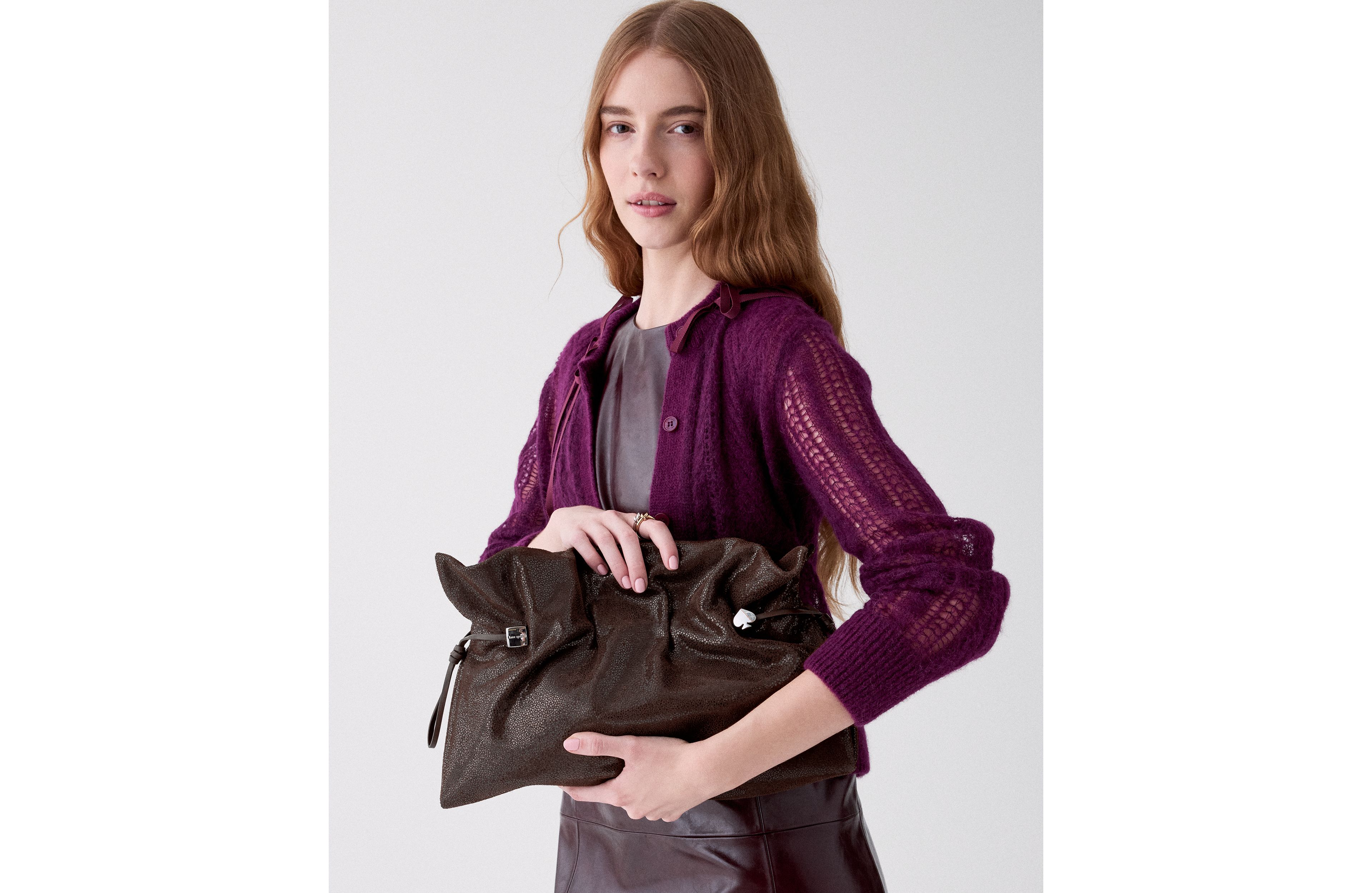 Rio Dot Suede Large Clutch Bag