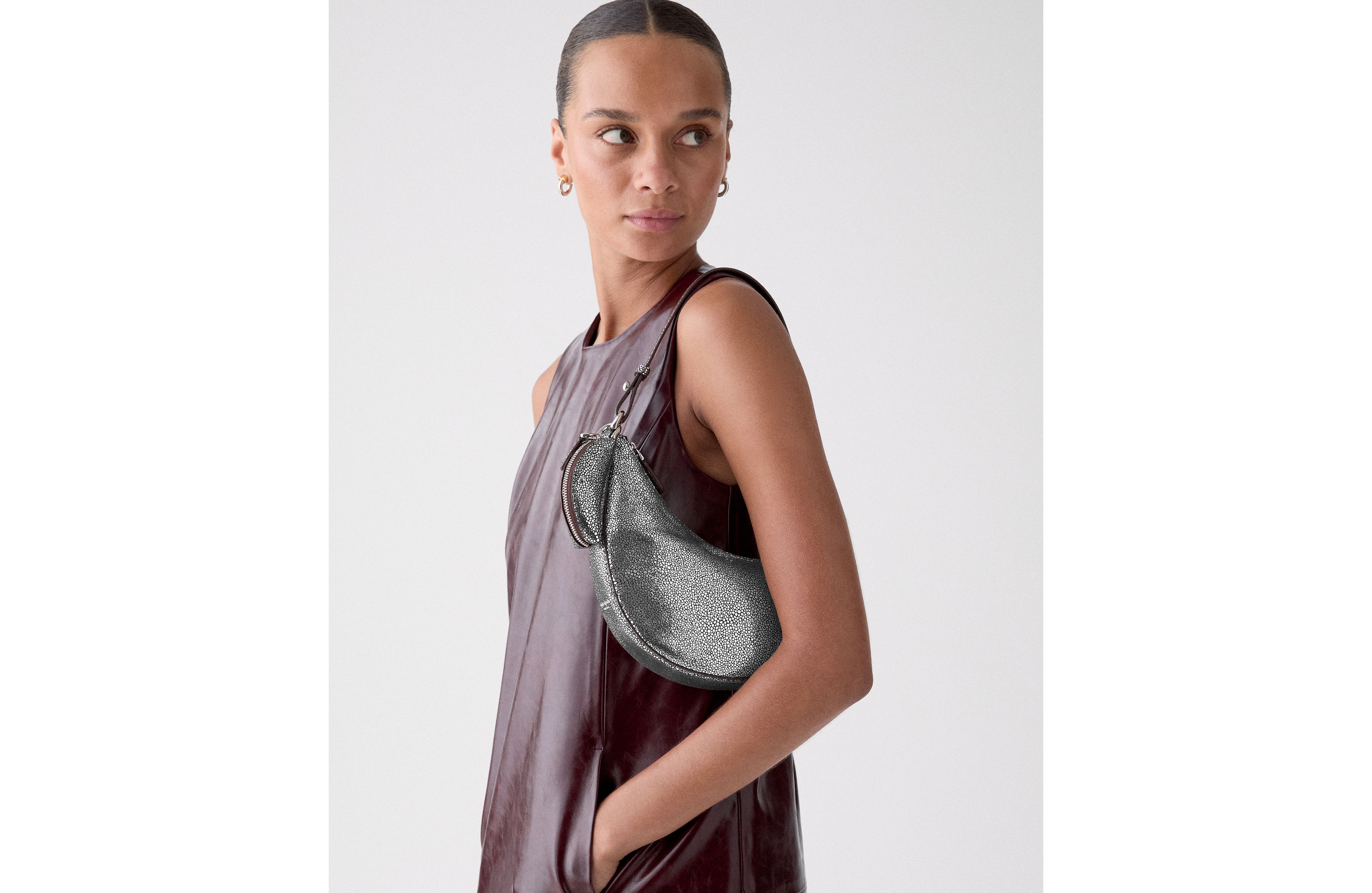 Duo Metallic Dot Suede Mini Shoulder Bag