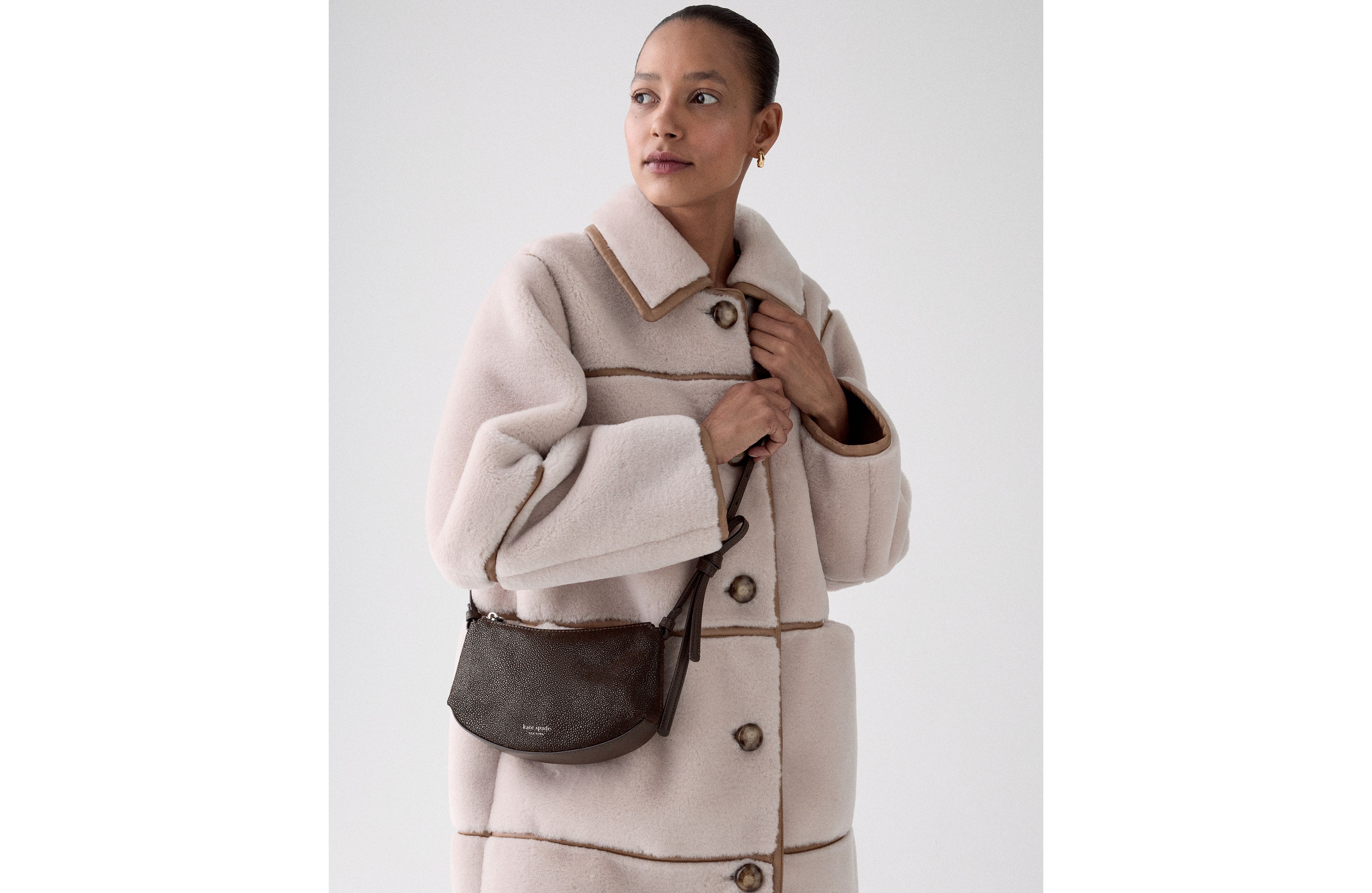 Loop Dot Suede Crossbody Bag