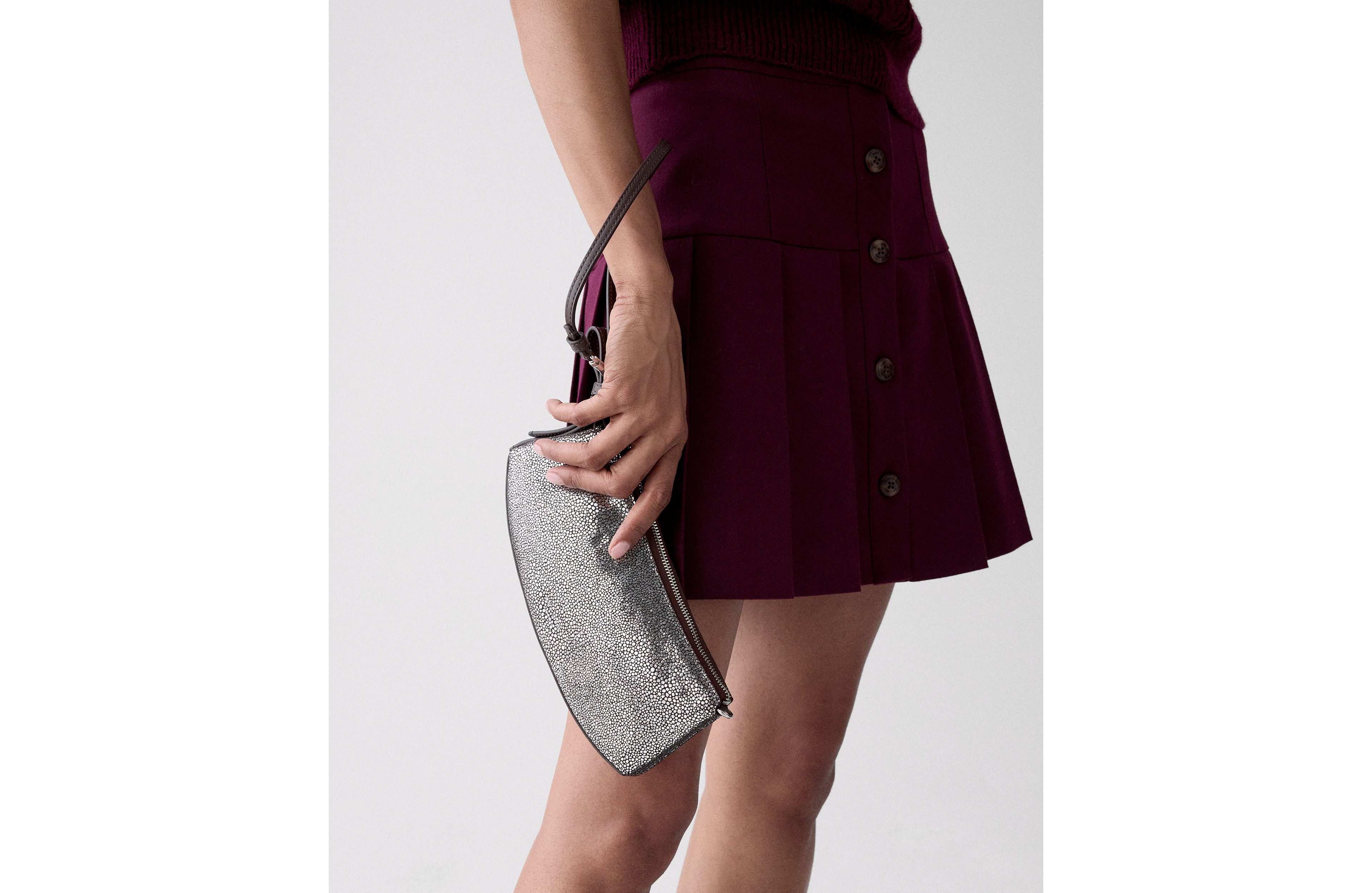 Loop Metallic Dot Suede Mini Bag
