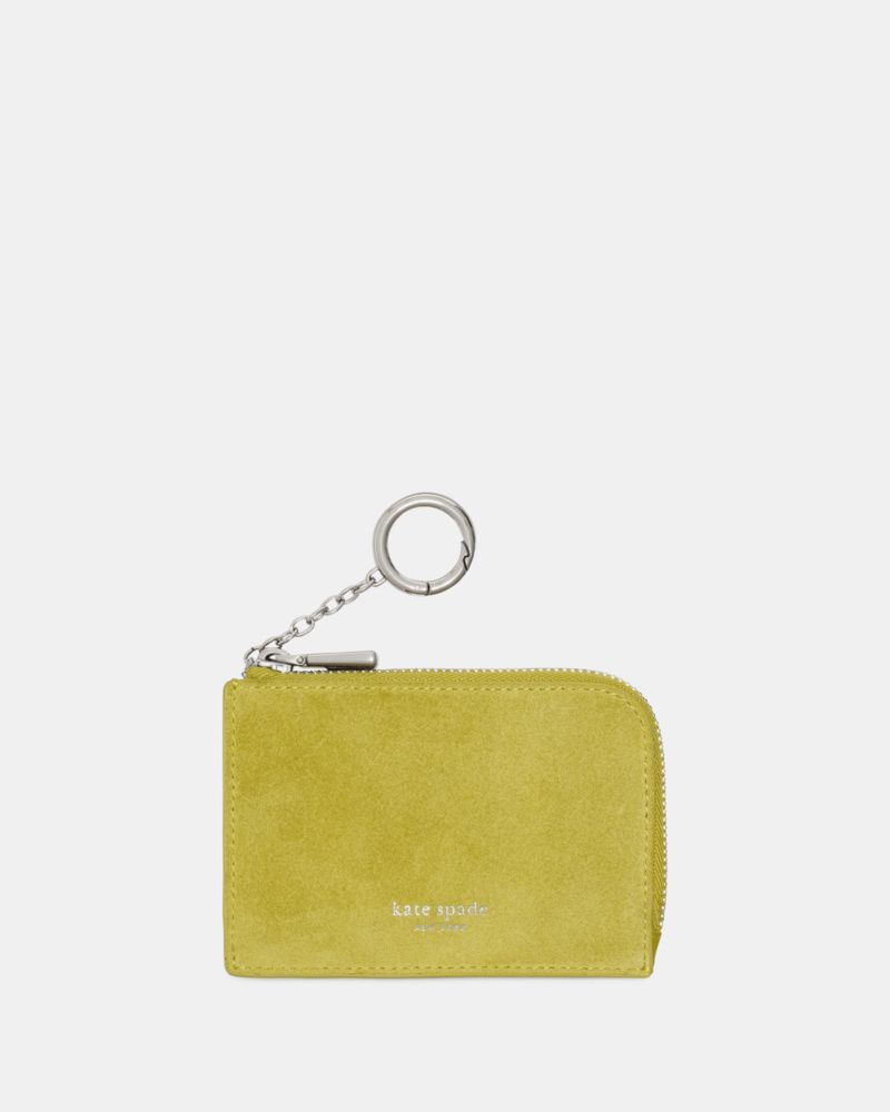 Kate Spade,Suede Mini Zip Card Case,
