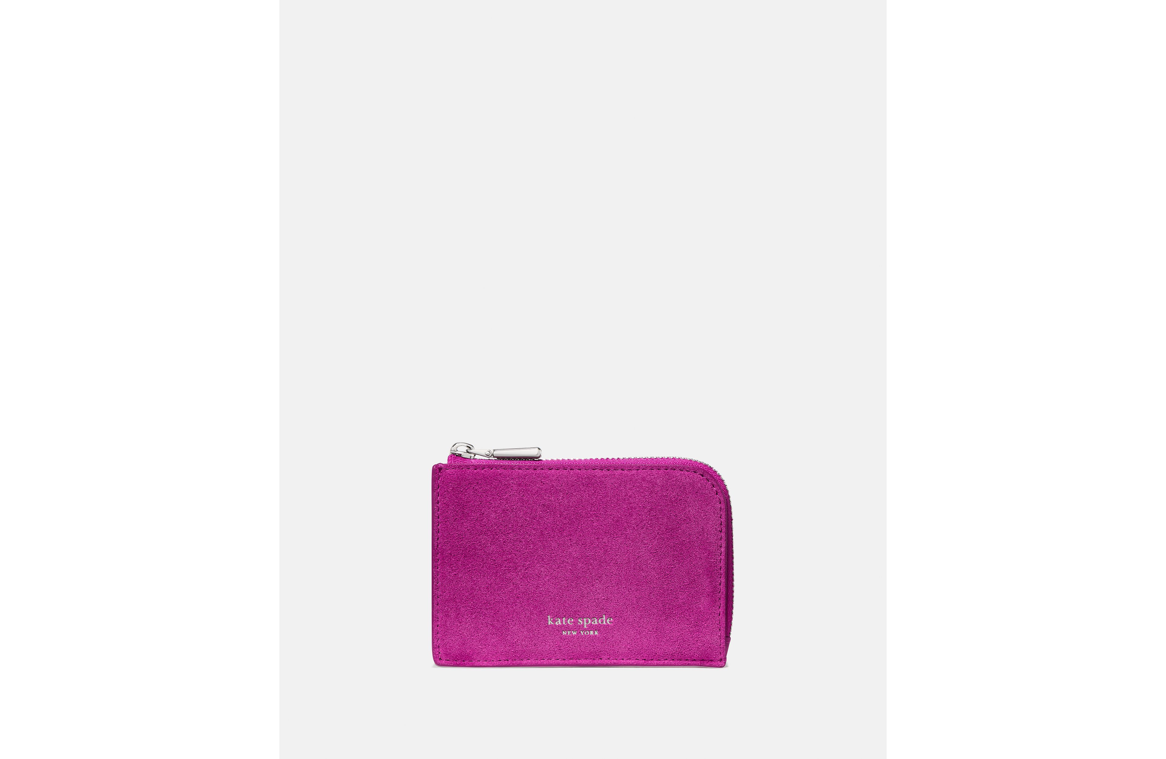 Suede Mini Zip Card Case