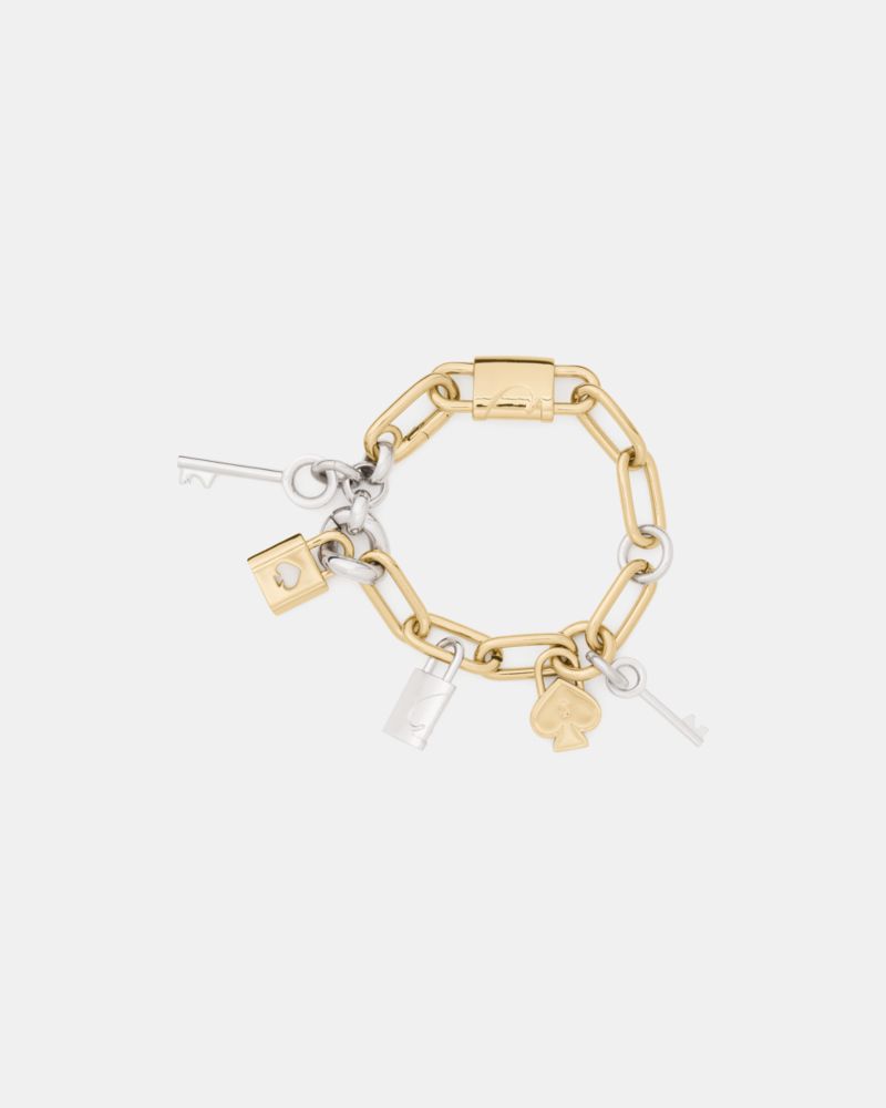 Kate Spade,Spade Lock Charm Bracelet,