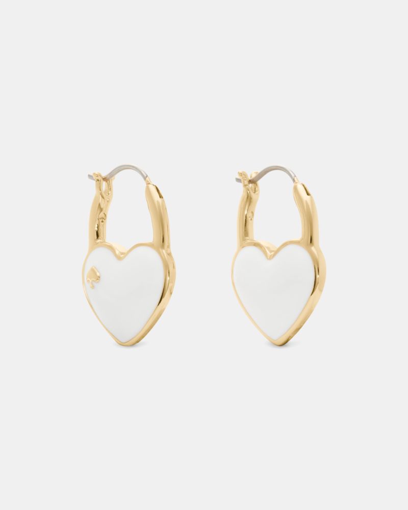 Kate Spade, ハート アンド スペード ハート スペード ハギー, ピアス,ホワイト