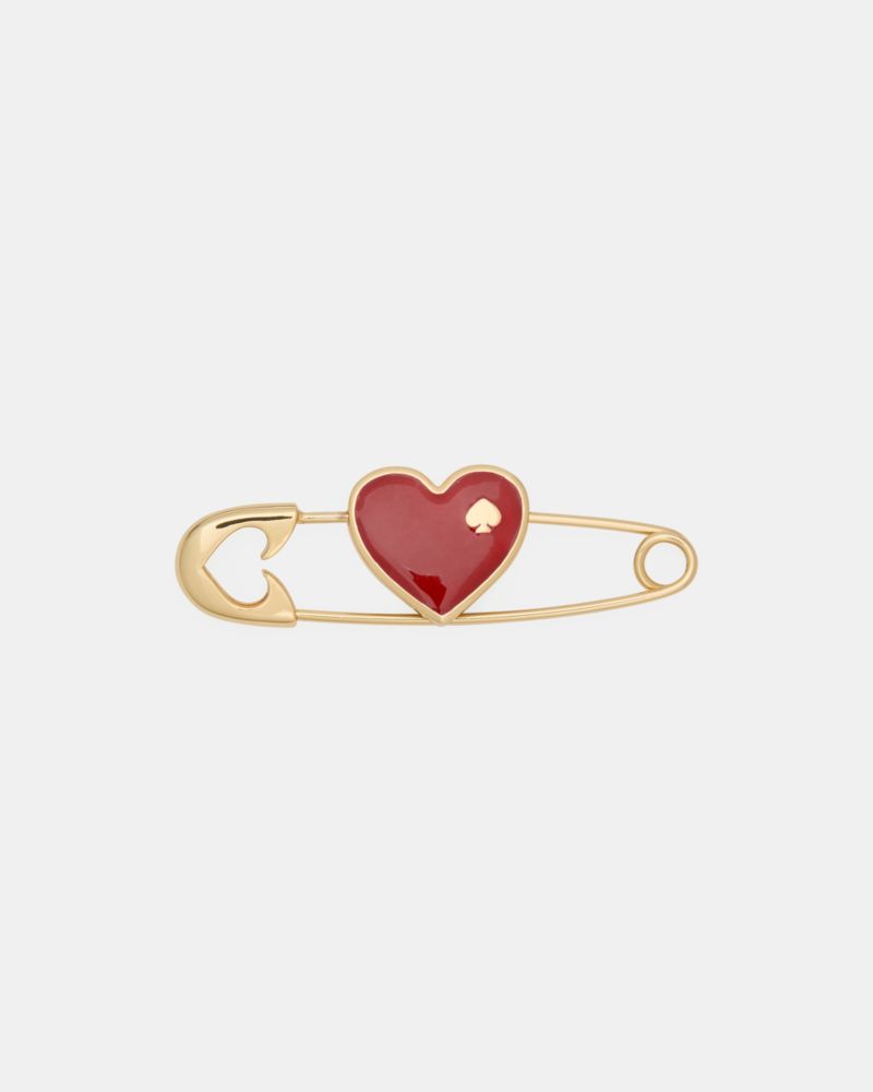 Kate Spade, ビッツ アンド ボーブルズ スペード ハート ブローチ, ネックレス,レッド