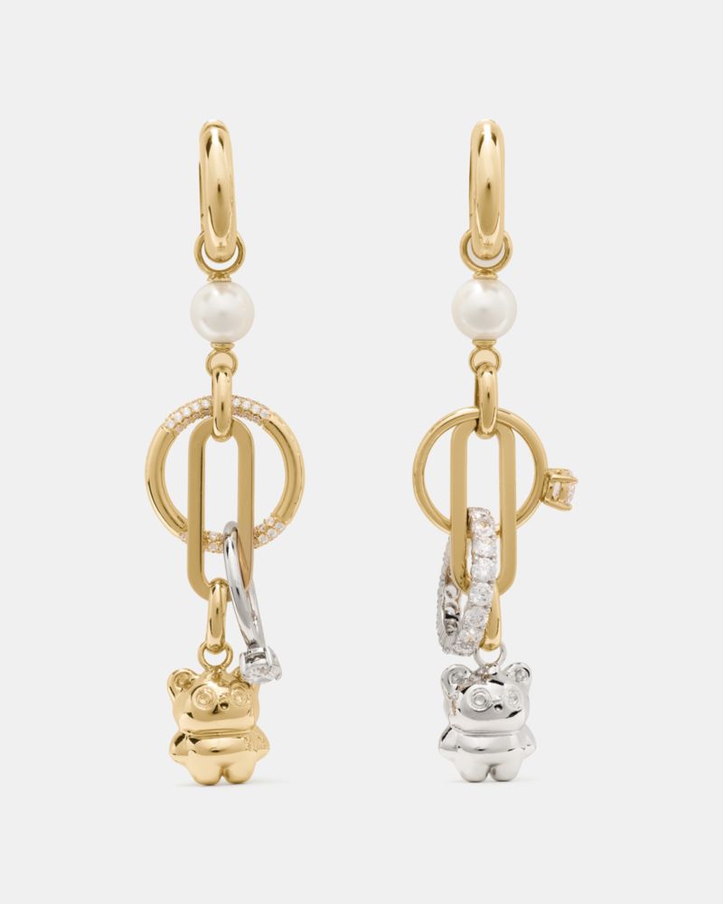 Kate Spade, ビッツ アンド ボーブルズ ステートメント リニア ピアス, ピアス,クリーム／ミクスドメタル