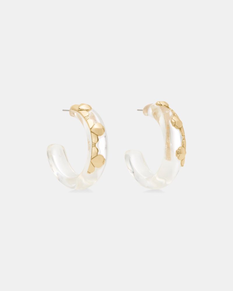 Kate Spade,Spade Flower Lucite Hoops,