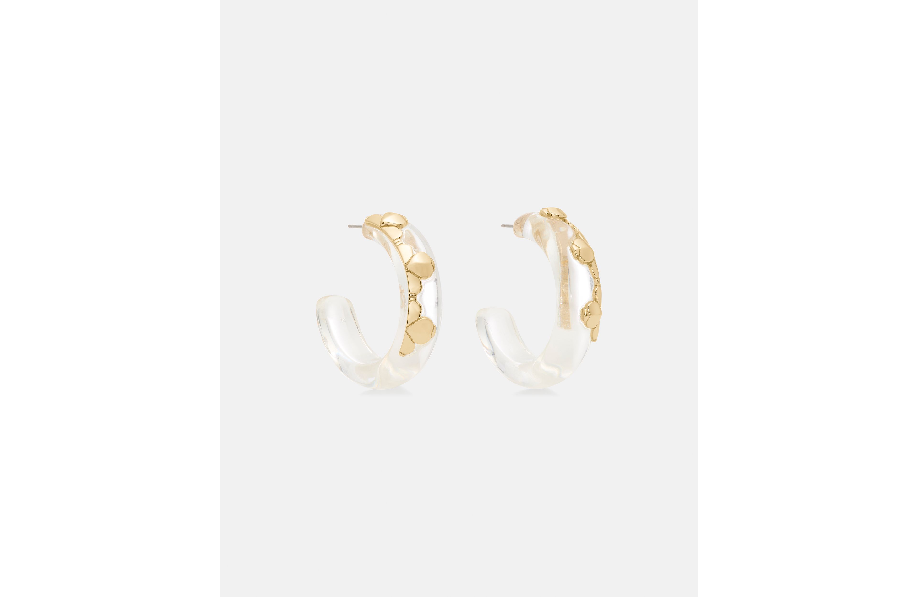 Spade Flower Lucite Hoops