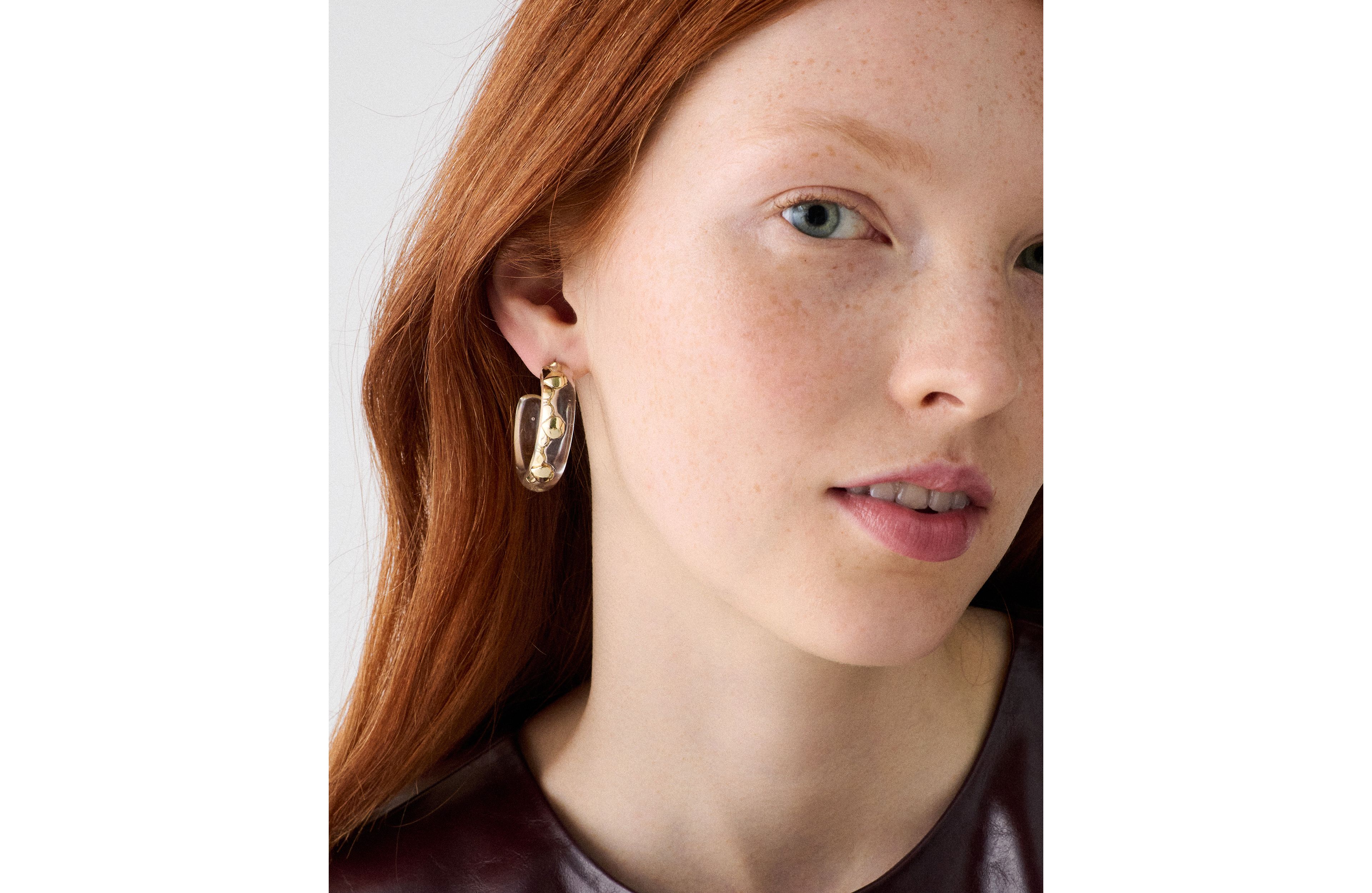 Spade Flower Lucite Hoops