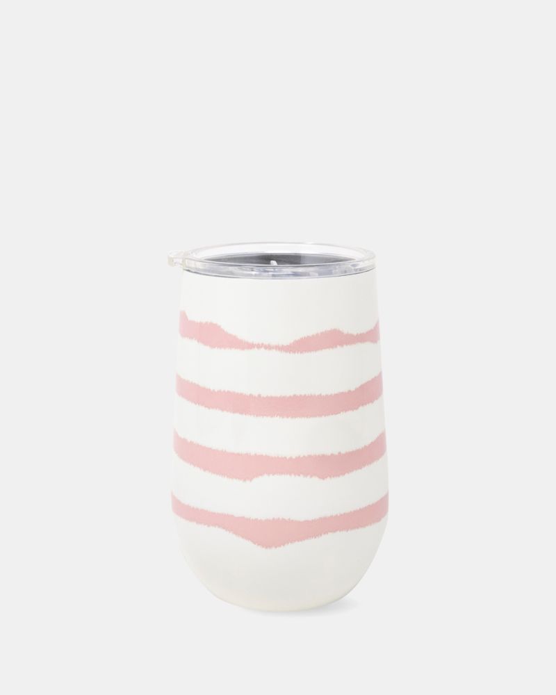 Kate Spade,Pink Goddess Stripe Wine Tumbler,