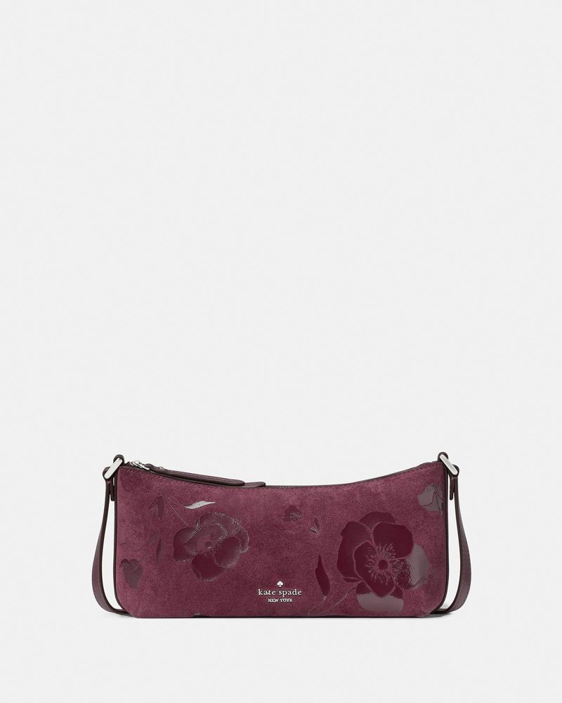 Kate Spade,Lenox Floral Suede Mini Crossbody Bag,